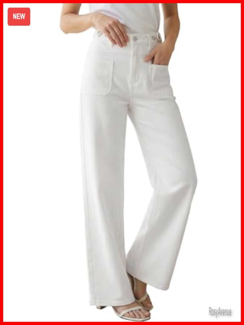 Women's Lyocell Blend Wide Leg Jeans Adjustable Waist High Rise